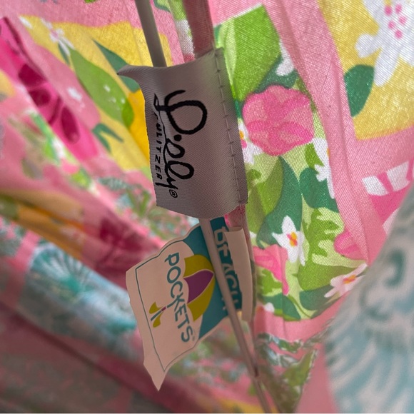 Rare Lilly Pulitzer 2000s Patchwork Print Beach Umbrella HTF - Picture 10 of 16
